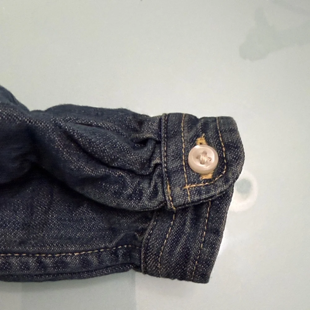 Ralph Lauren Girls Denim Shirt Dress in Blue with Embroidered Pony